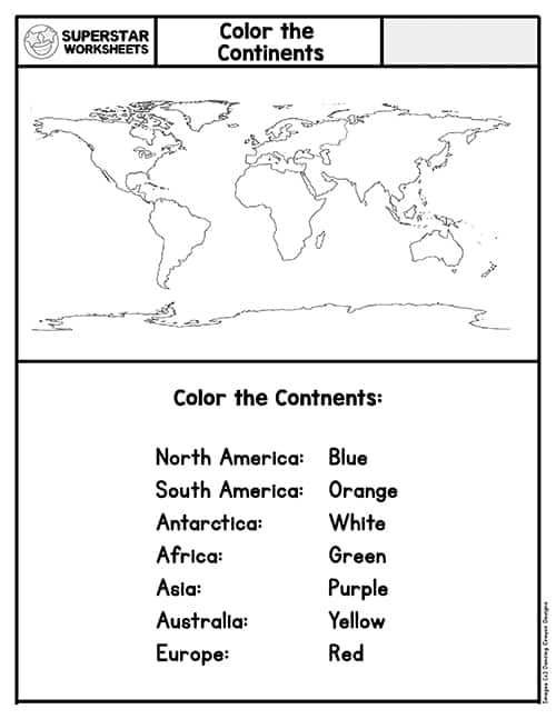 Seven Continents &  Oceans Worksheets -Worksheets Library