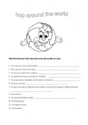 continents and oceans quiz worksheet