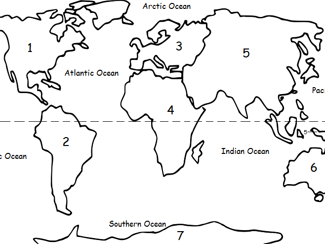 THE CONTINENTS - Printable handout  