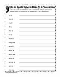 Contraction Worksheets
