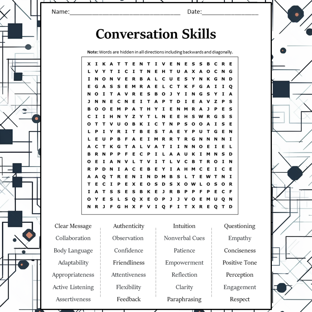 conversation skills worksheet
