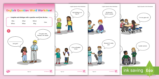 ESL Beginner Question Word Dialogue Worksheet (teacher made)