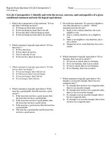 converse inverse contrapositive worksheet