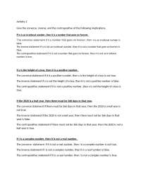 Give the converse, inverse, and the contrapositive of the ...