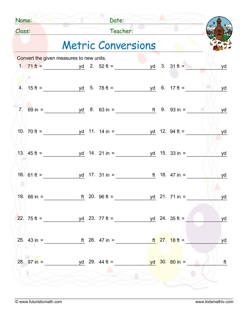 Measurement Math Worksheets pdf printable | Math Champions