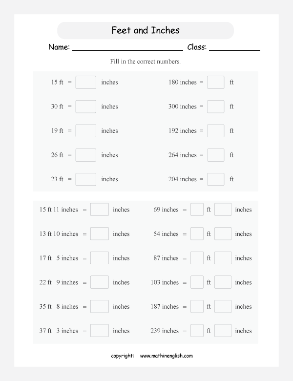 conversion math worksheet
