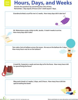 From Time to Time: Converting to Hours, Days, and Weeks ...