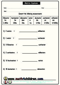 Metric System Conversions Worksheet for 3rd - 5th Grade | Lesson ...