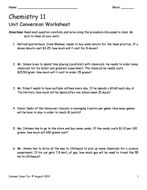 Conversions Worksheet - Fill Online, Printable, Fillable, Blank ...