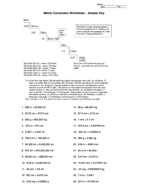 Metric Conversion Worksheet 2 Answer Key Pdf - Fill Online ...