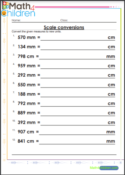 conversions within the metric system worksheet