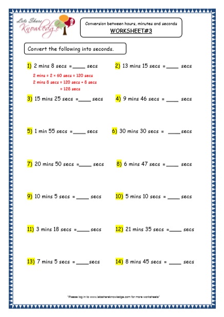 Grade 4 Maths Resources (7.2 Time - Conversion between Hours ...