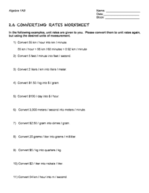 Converting Rates Worksheet: Complete with ease | airSlate SignNow