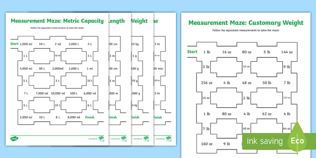 Metric Conversion Worksheet &  Answer Key - Measurement Mazes