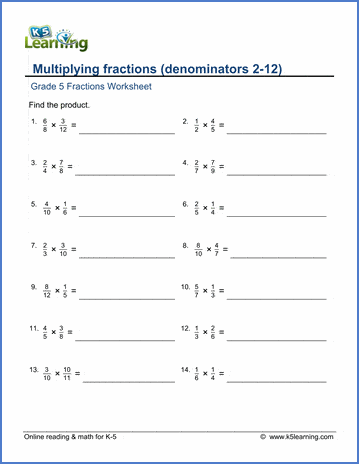 Multiplying fractions worksheets | Worsheets library