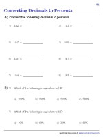 converting decimals to percents worksheet