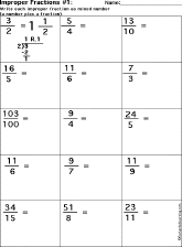 Improper Fractions - EnchantedLearning.com