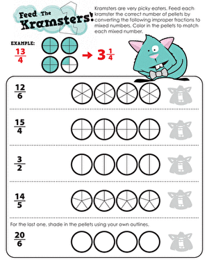 Converting Improper Fractions | Worksheet 