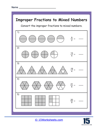 Improper Fractions to Mixed Numbers Worksheets - 15 Worksheets Library