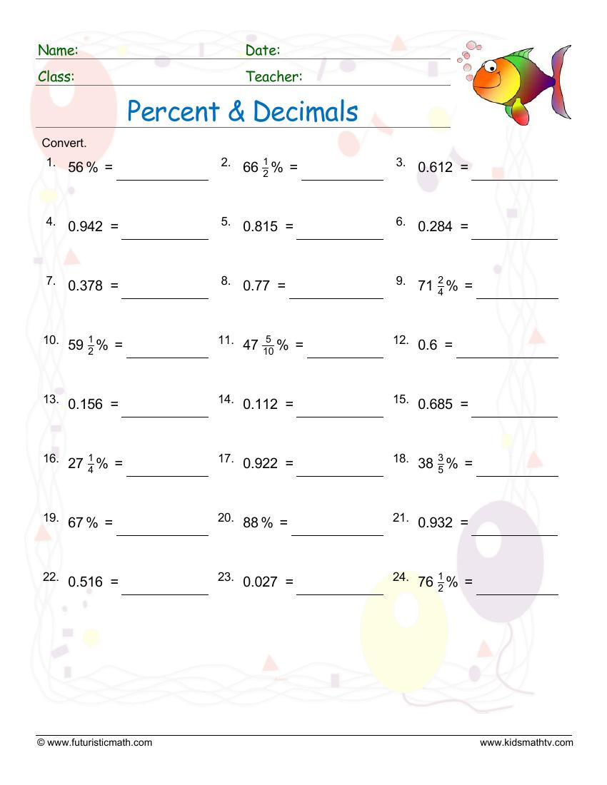 Free Ratio, Percentage Math Worksheets pdf | Math Champions