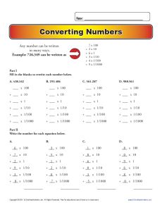 Converting Numbers | Place Value Worksheets for 5th Grade