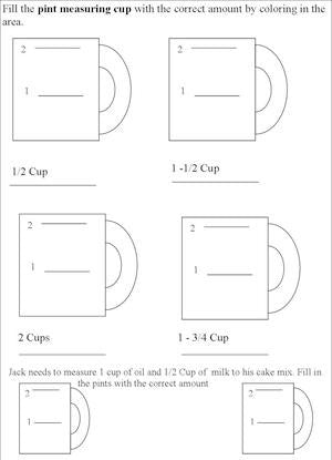 cooking measurements worksheet