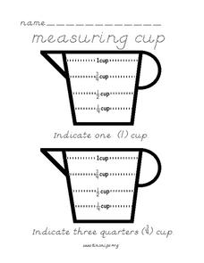 Measuring Cups for Cooking Lesson Plans &  Worksheets