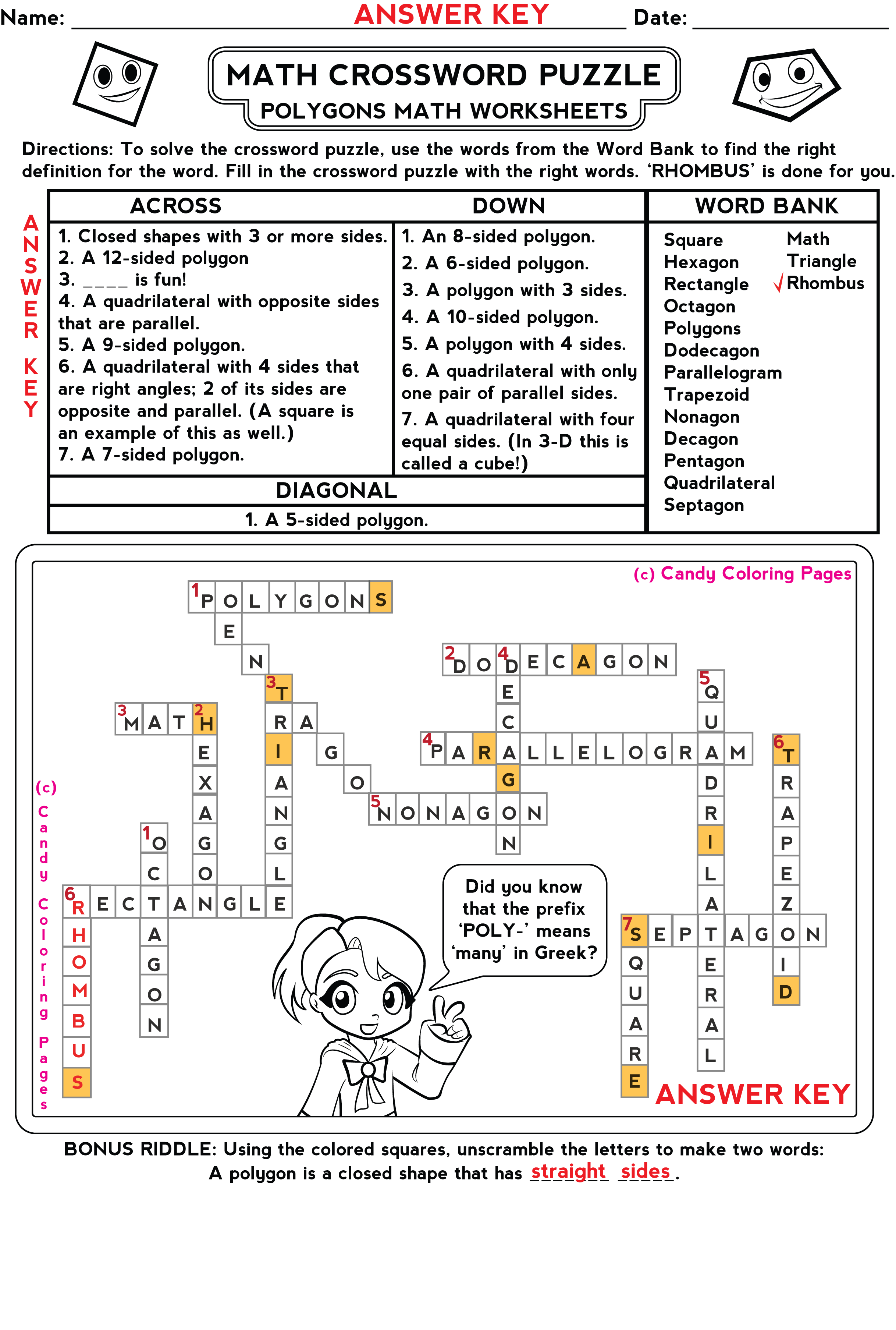 quadrilateral | Penny Candy Math Worksheets