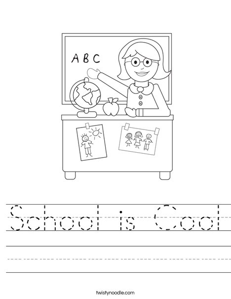 School is Cool Worksheet - Twisty Noodle
