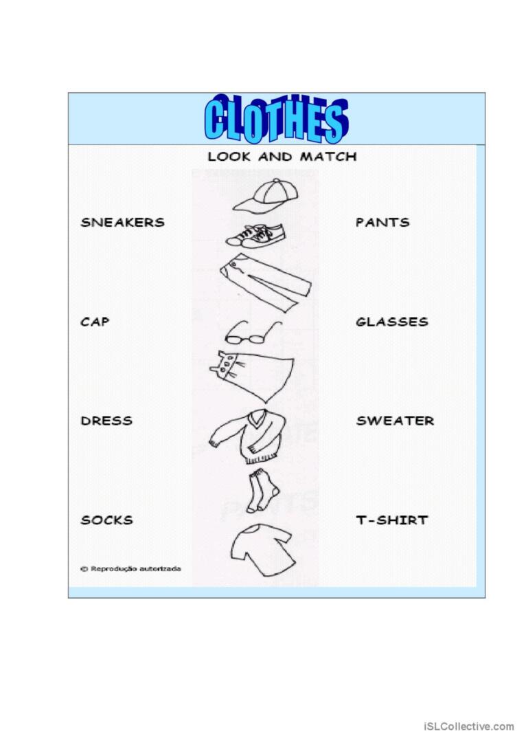 Clothes Cool: English ESL worksheets pdf &  doc