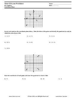 Worksheet: The Coordinate Plane - Identifying Quadrants | Pre ...