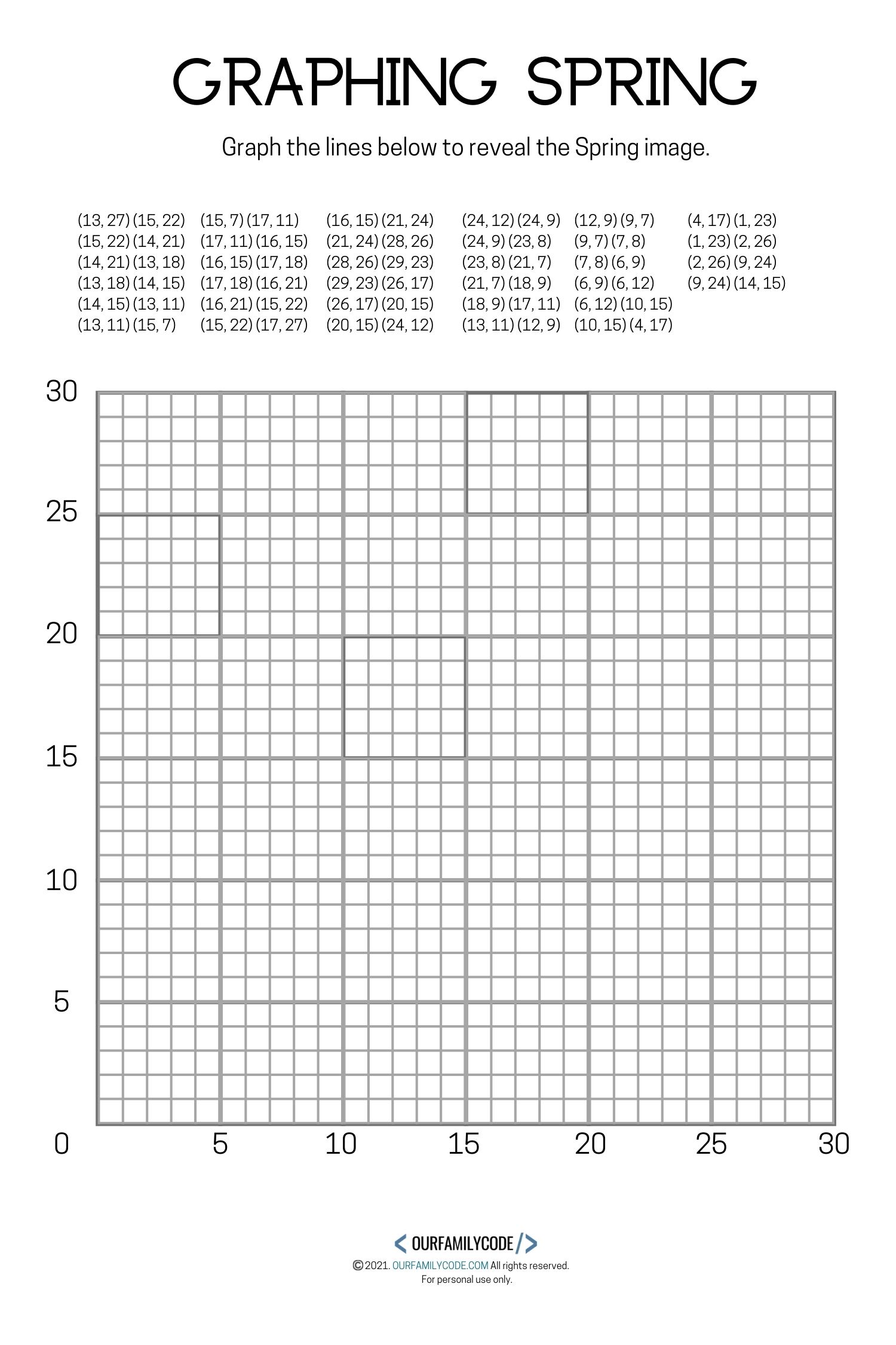 4 Free Spring Graphing Math Worksheets - Our Family Code