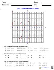 4 Quad Coordinate Plane worksheet 1 .pdf - Name : Score : Teacher ...