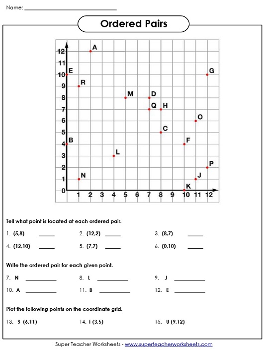 coordinates worksheet