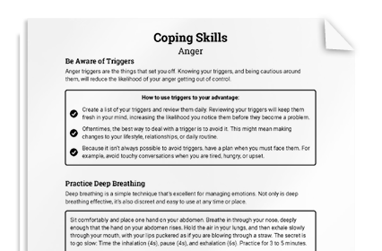 coping skills worksheet