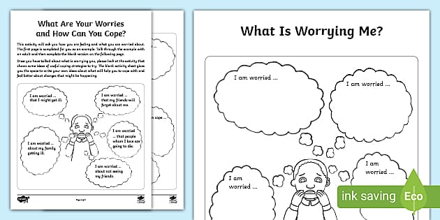 What Are Your Worries and How Can You Cope Worksheet