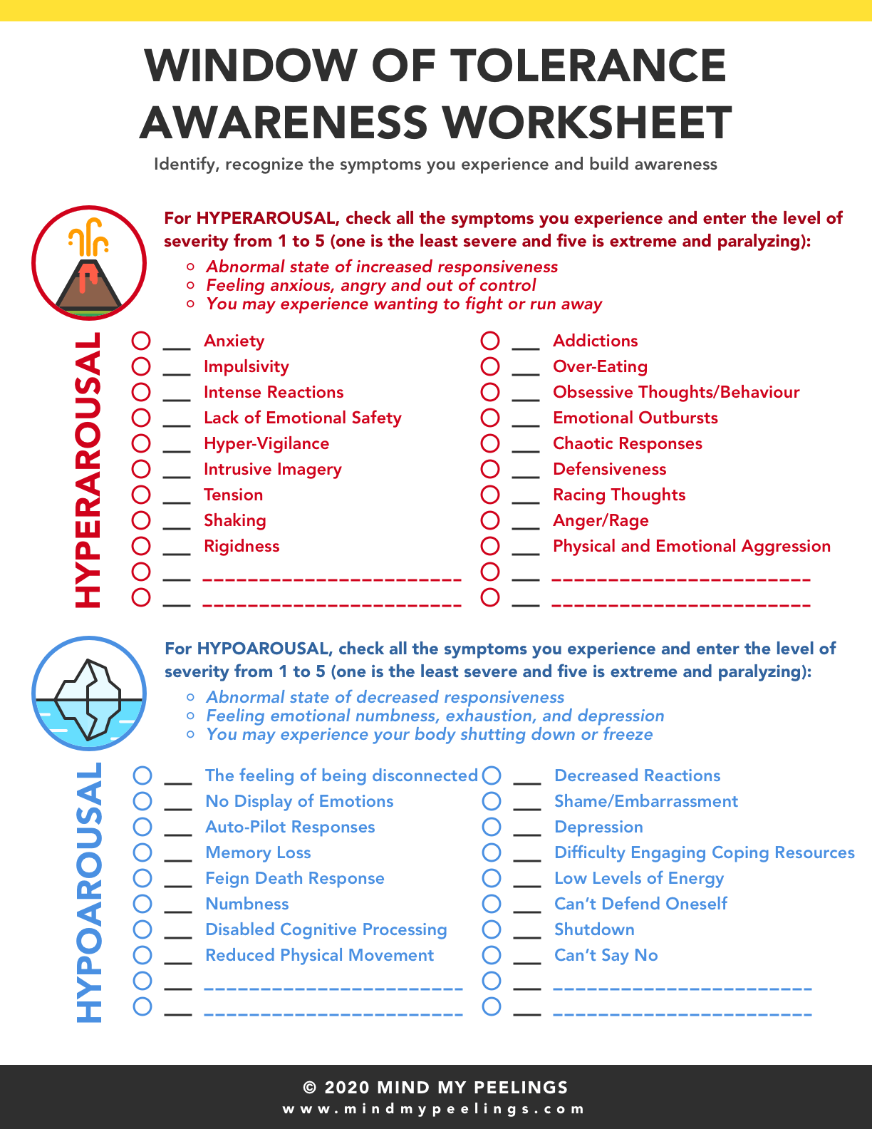 Worksheets and Infographics — Mind My Peelings