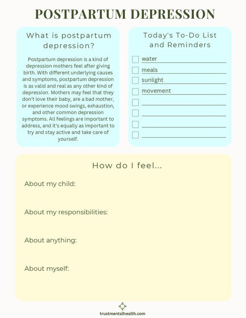coping with depression and anxiety worksheet