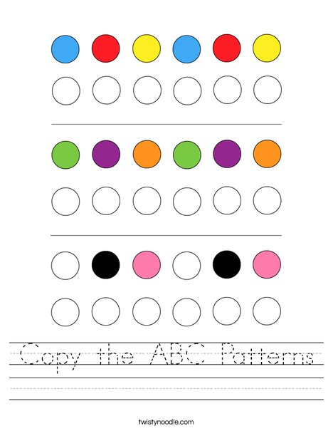 Copy the ABC Patterns Worksheet - Twisty Noodle