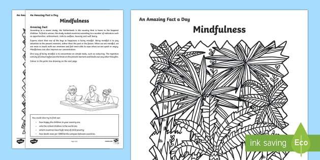 Mindfulness Worksheet | Positivity | KS1 &  KS2 Resource