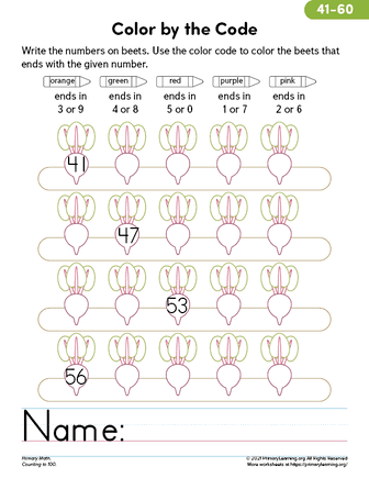 Counting to 100 - Color by the Code 3  
