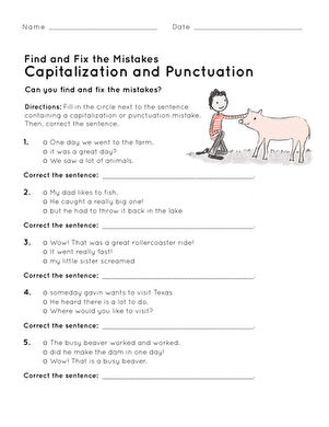 Find and Fix the Mistakes: Capitalization and Punctuation ...