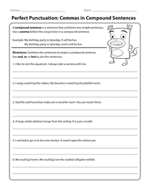 Perfect Punctuation: Commas in Compound Sentences | Worksheet ...