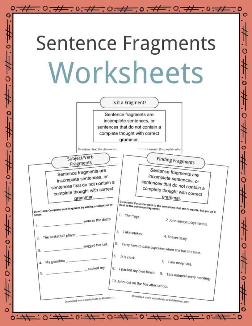 Sentence Fragment Facts &  Worksheets | Examples &  Definition