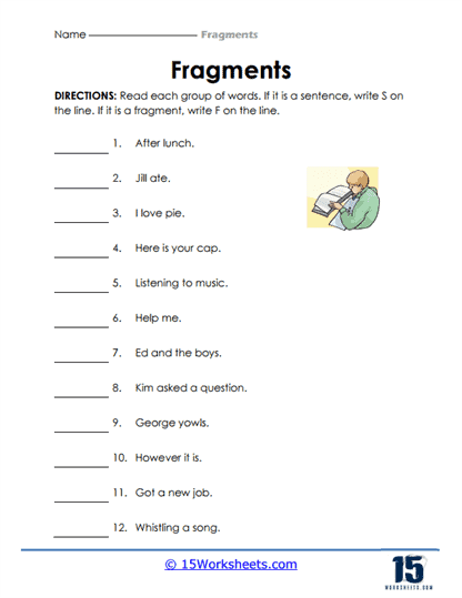 Fragments Worksheets - 15 Worksheets Library
