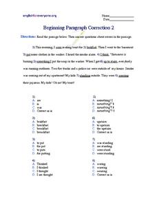 Beginning Paragraph Correction #2 Worksheet for 3rd - 4th Grade ...