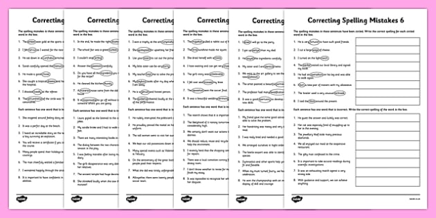 Year 5 | Circle the Correct the Spelling Worksheets - Twinkl