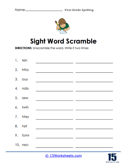 corrections worksheet 1st grade spelling strategies