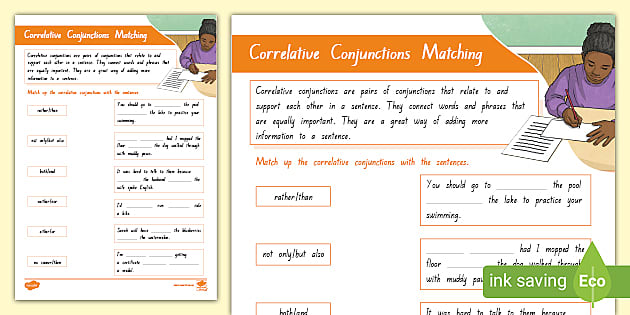 Correlative Conjunctions Matching Activity (teacher made)