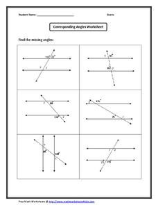 Corresponding Angles Worksheet Worksheet For 10th Grade Lesson Corresponding Angles Worksheet Worksheet For 10th Grade Lesson